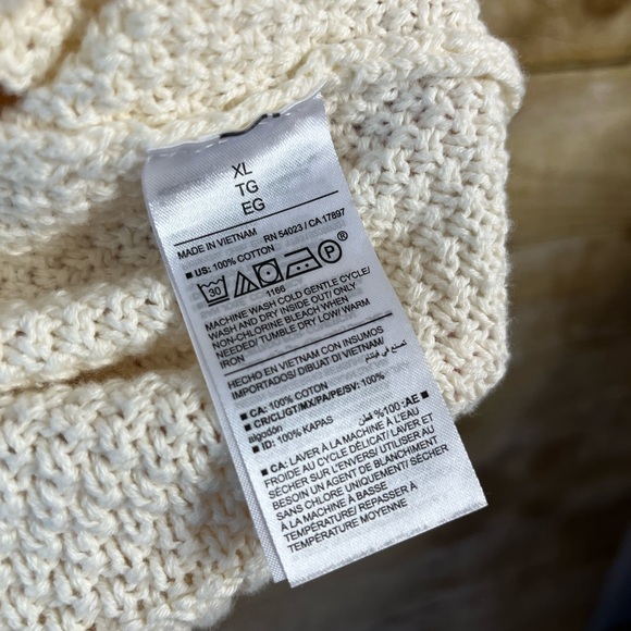 Old Navy Women’s Chunky Cable Knit Off White Cream Sweater Tunic EUC Size XL - Picture 5 of 8
